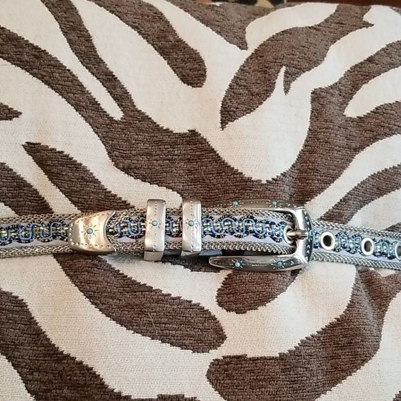 Vintage Leather Silver Plated Belt